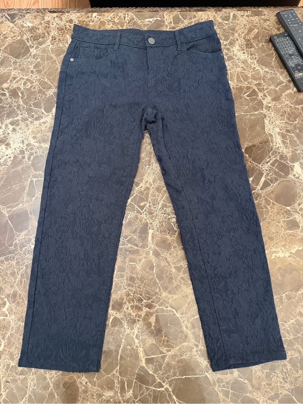 Simply Vera Vera Wang Men's Dark Navy Textured Straight Jeans
